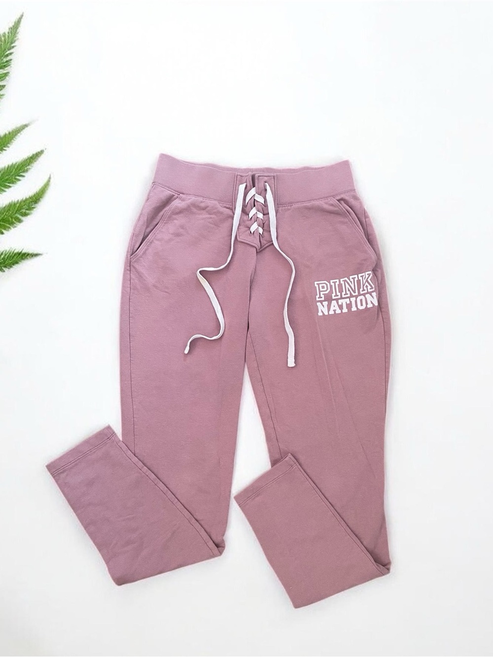 PINK Victoria's Secret Mauve Lace-Up Jogger Pants